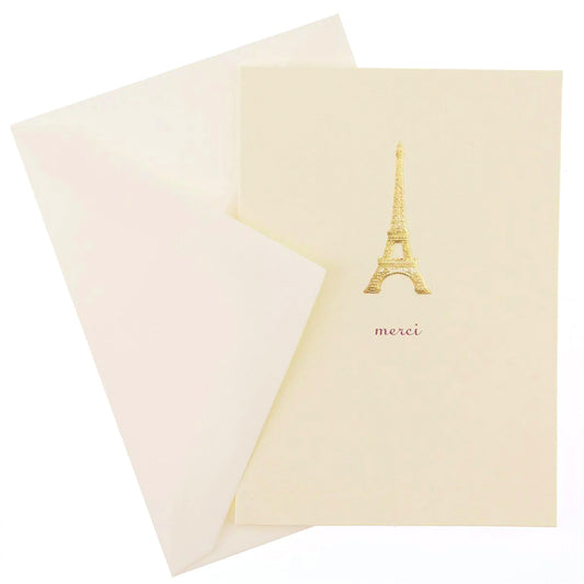 Gold Foil Eiffel Tower - Thank You Card Set