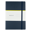 Notebook with a blue and white design on a black background