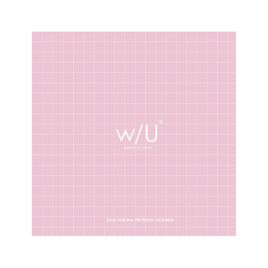 w/U Square Sticky Notes - Grid pink