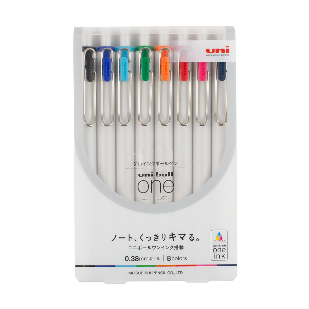 Uni ball One Gel Pen Assorted 8 Pack Ink Volt Uni ball One Gel Pen Assorted 8 Pack Ink Volt