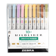 Zebra Double Ended Mildliner Markers - Assorted 10-Pack neutral