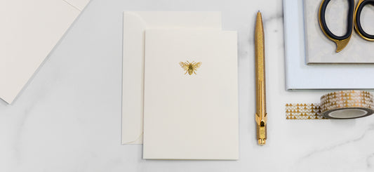 Gold Foil Bee - Blank Card Set lifestyle