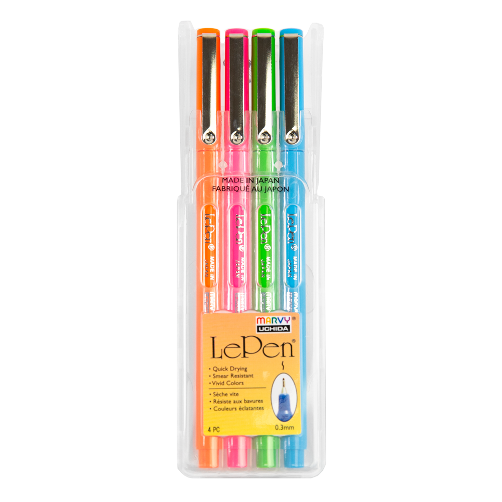 Le Pens Multicolor Set - 0.3mm Fine Point Pens - Smudge Proof Ink - 30