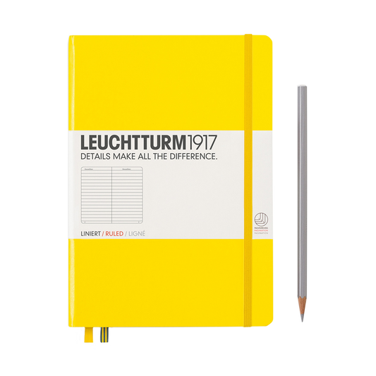 Leuchtturm1917 Medium Hardcover Notebook Lined Lemon Yellow
