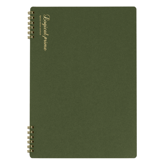 Logical Prime Ring Notebook Green Lined B5