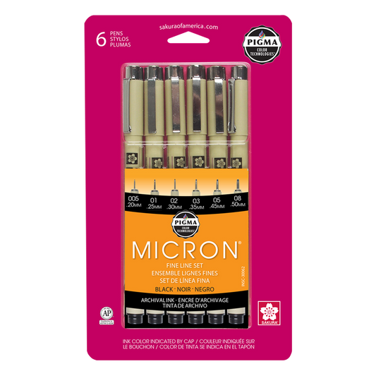 Pigma® Micron® Black 6-pack