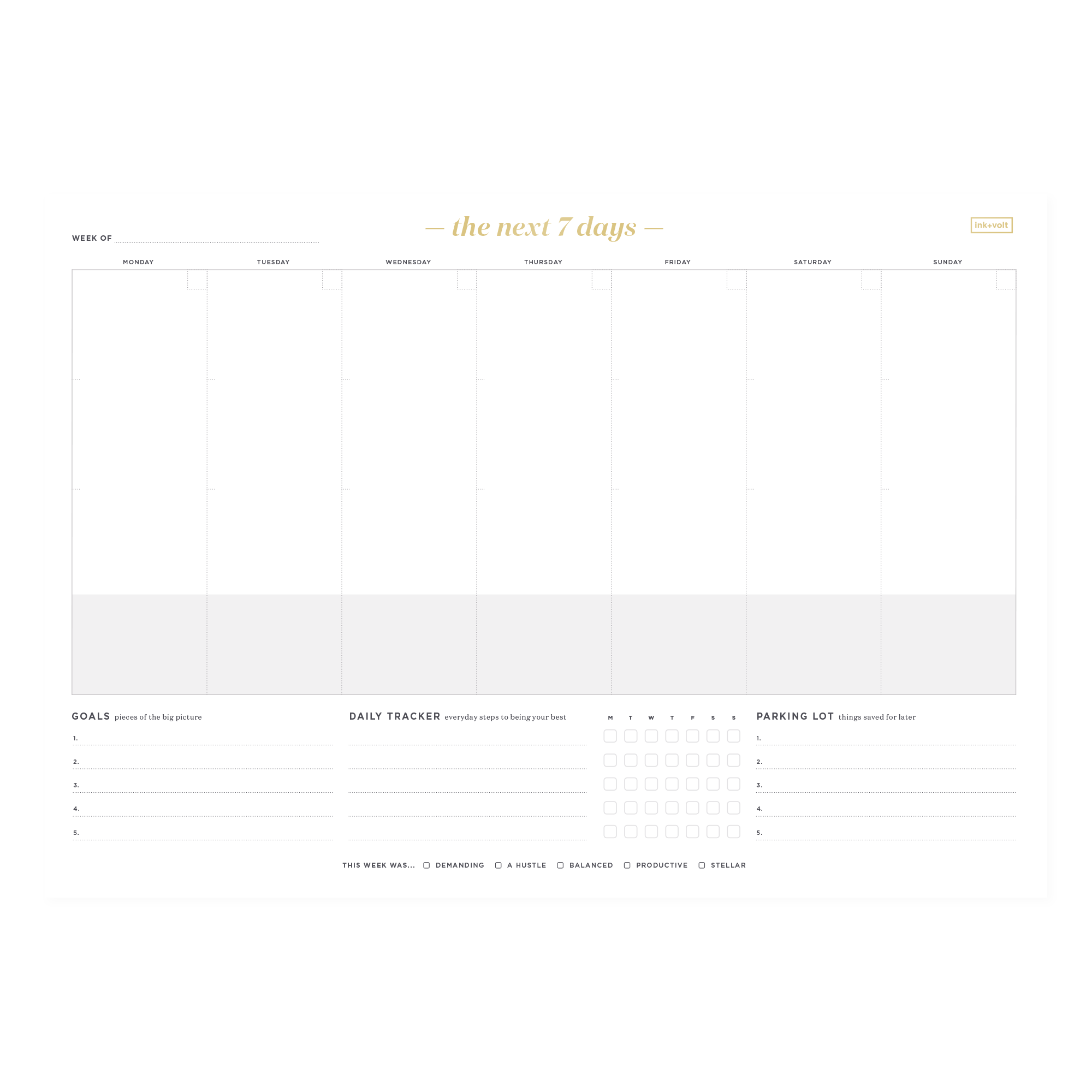 Work From Home Weekly Planner - Ink Factory