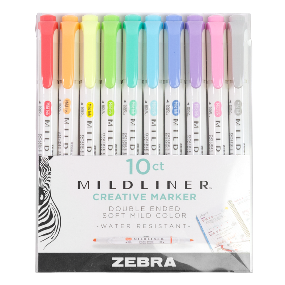 Zebra Pen ZEB78501 Mildliner Double Ended Highlighter Assorted Color - Pack of 10