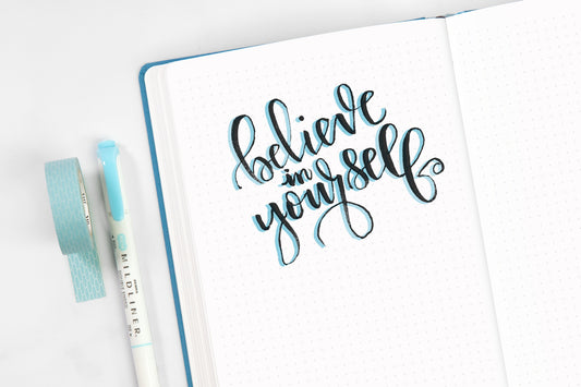 Believe in yourself calligraphy quote