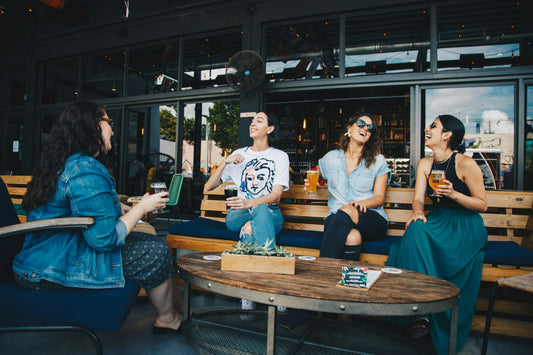friends laughing and socializing