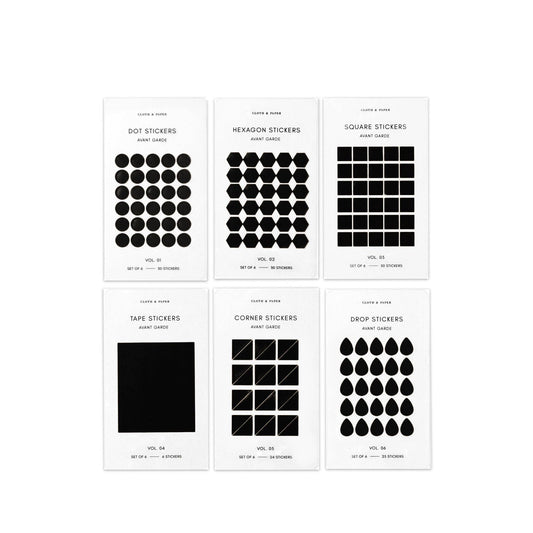 Mini Shape Sticker Set set of 6, black