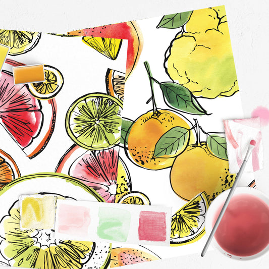 Citrus Fruits Watercolor Painting Kit