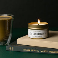 Café Au Library Travel Tin Literary Candle 4oz