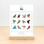 Calendar with illustrations of birds on a white background