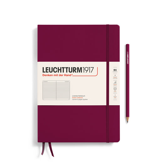 Leuchtturm1917 Composition B5 Hardcover Notebook port red lined