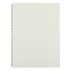White notebook with spiral binding on a white background