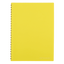 Yellow notebook with a spiral binding on a black background