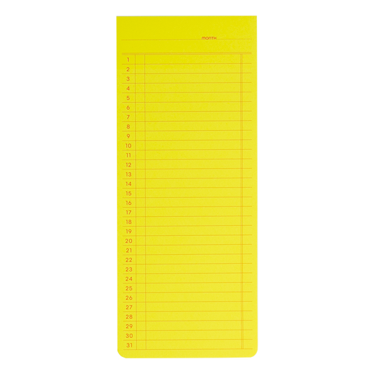 Monthly List Sticky Memo Pad Yellow