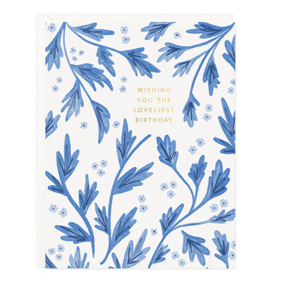 Blue Vines - Birthday Single Card