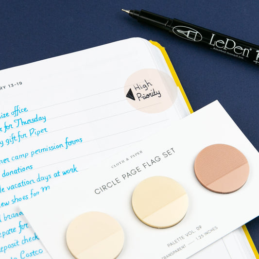 Circle Page Flag Trio with permanent marker 