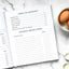 Family Recipe Book table of contents