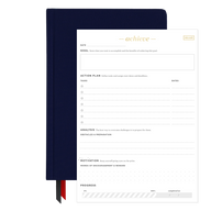 2024 Goal Planner  & Goal Planning Pad Bundle navy bookcloth