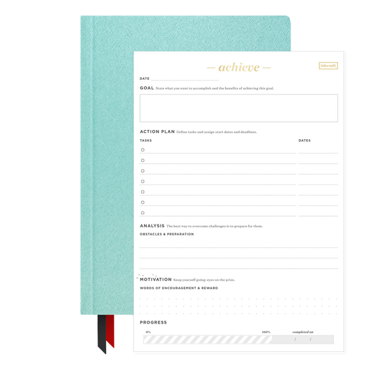 2024 Goal Planner  & Goal Planning Pad Bundle brushed teal