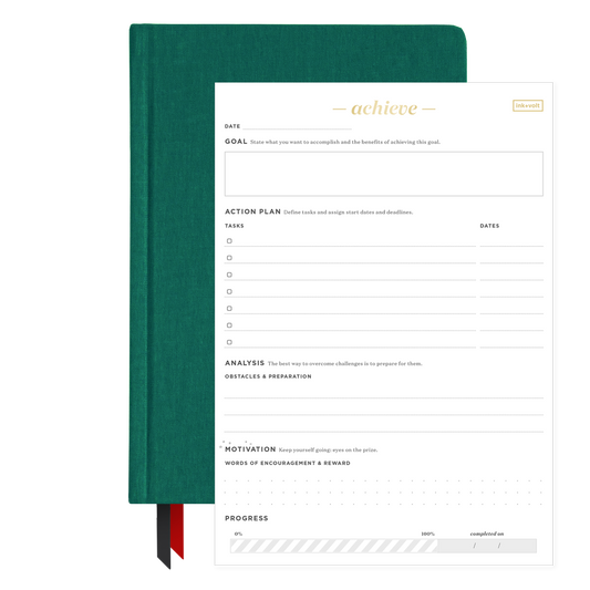 2024 Goal Planner  & Goal Planning Pad Bundle emerald