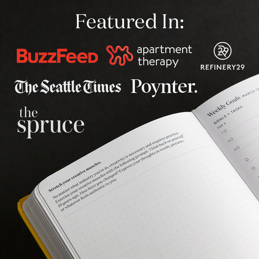 Open book with text on a black background featuring media outlets.