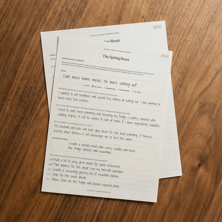 Ink+Volt Spring Reset Digital Workbook