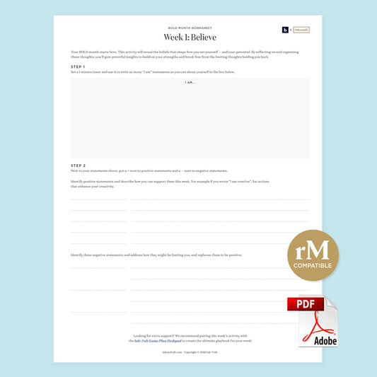 Ink+Volt x Leigh Burgess BOLD Month Digital Worksheets