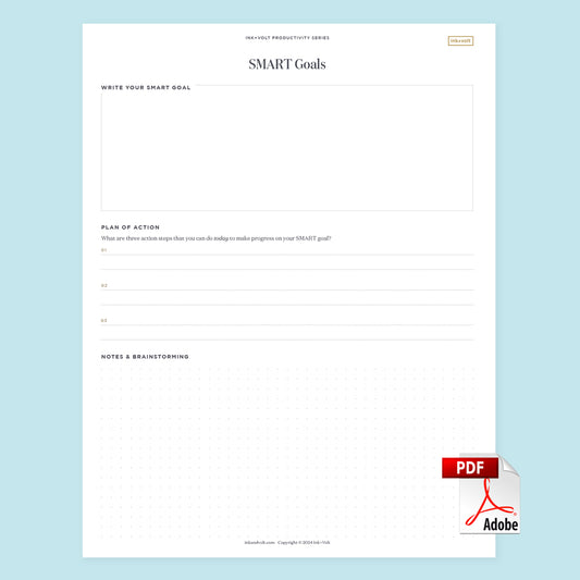 Ink+Volt SMART Goals Digital Worksheet