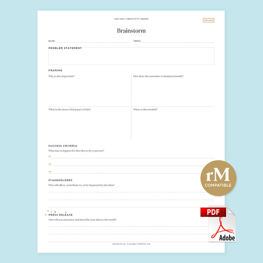 Ink+Volt Brainstorming Digital Worksheet