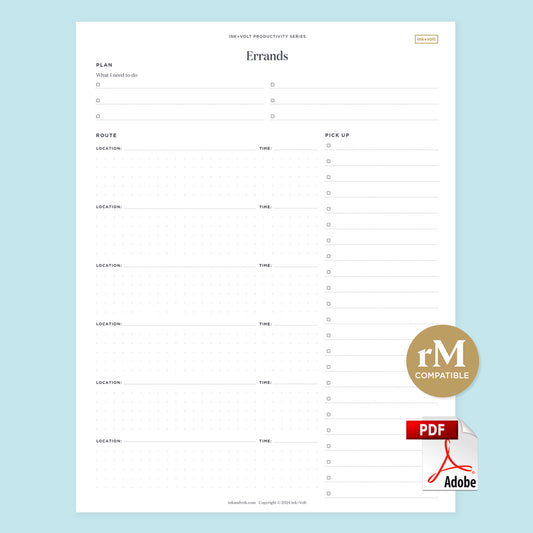 Ink+Volt Errands Digital Worksheet