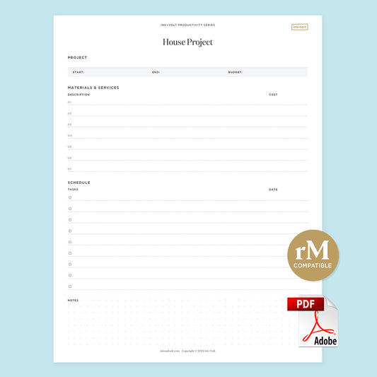 Ink+Volt House Project Digital Worksheet