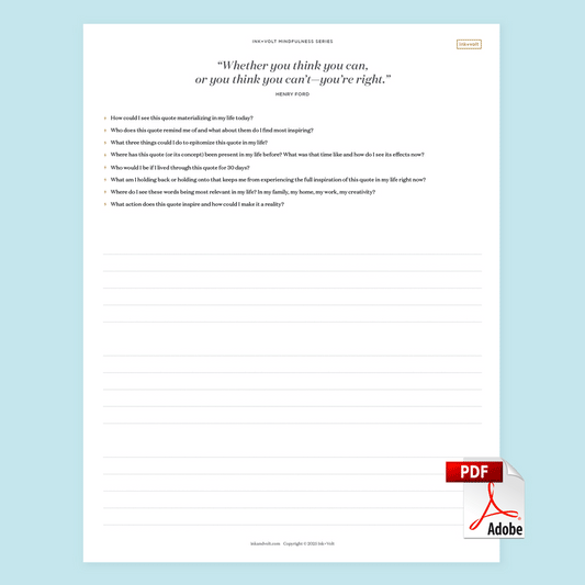 Ink+Volt Morning Journaling Digital Worksheet