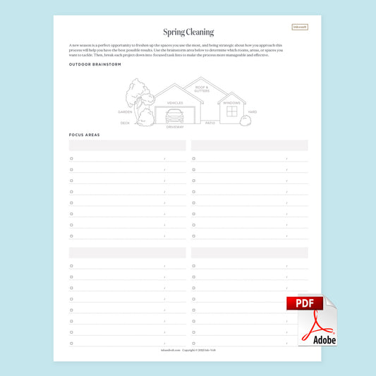 Ink+Volt Spring Cleaning Digital Worksheet