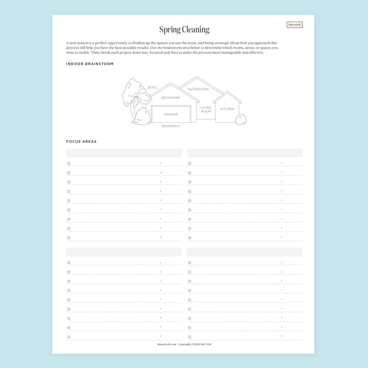 Ink+Volt Spring Cleaning Digital Worksheet