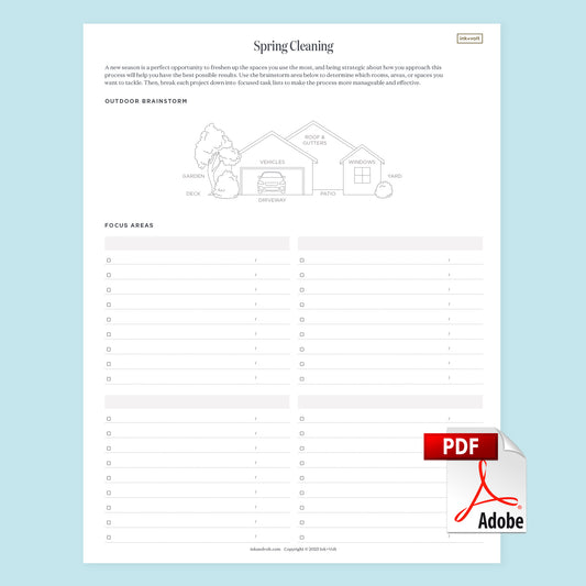 Ink+Volt Spring Cleaning Digital Worksheet