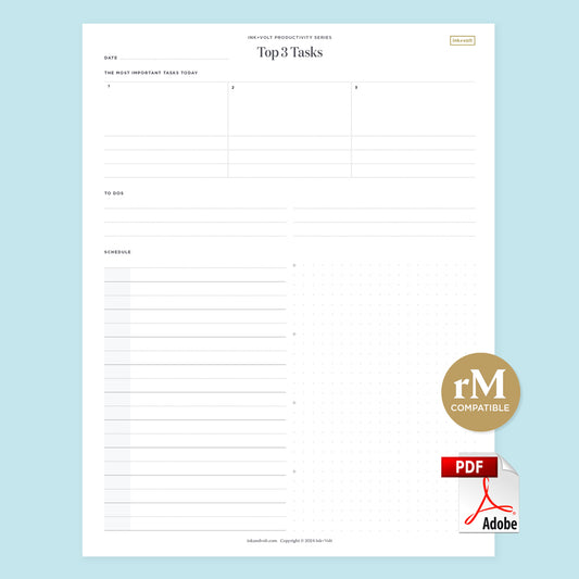 Ink+Volt Top 3 Tasks Digital Worksheet
