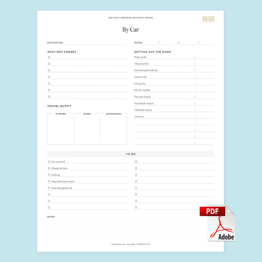 Ink+Volt Travel Planning Digital Worksheet