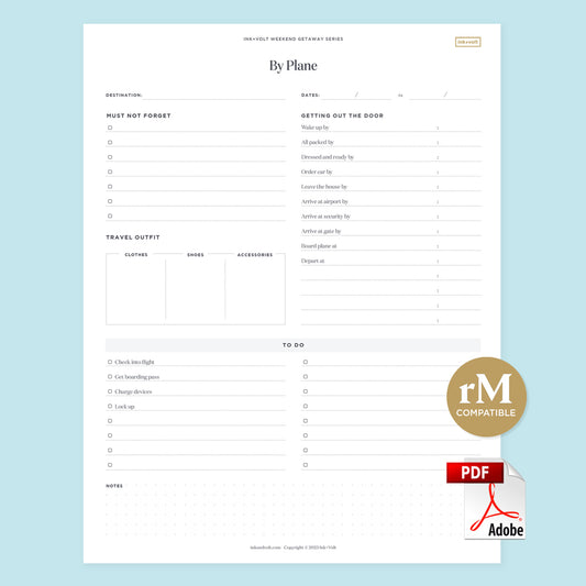 Ink+Volt Travel Planning Digital Worksheet