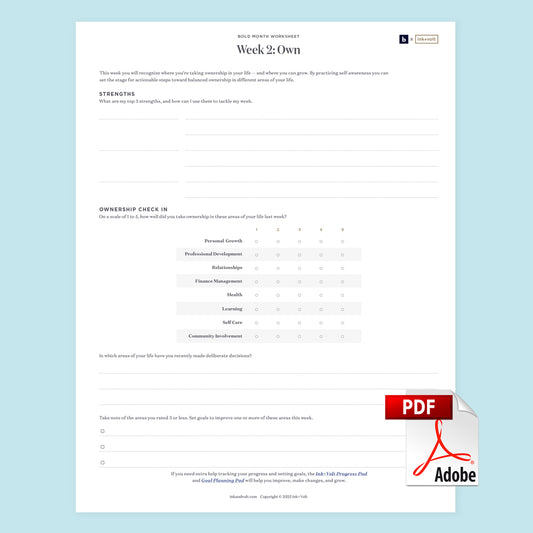 Ink+Volt x Leigh Burgess BOLD Month Digital Worksheets