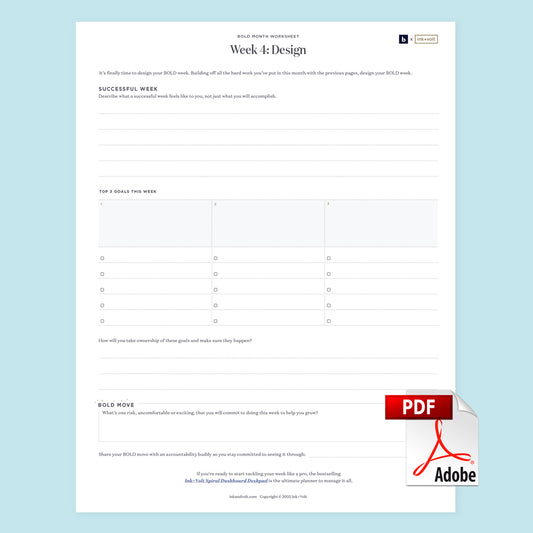 Ink+Volt x Leigh Burgess BOLD Month Digital Worksheets