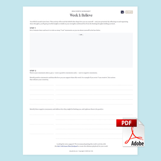 Ink+Volt x Leigh Burgess BOLD Month Digital Worksheets