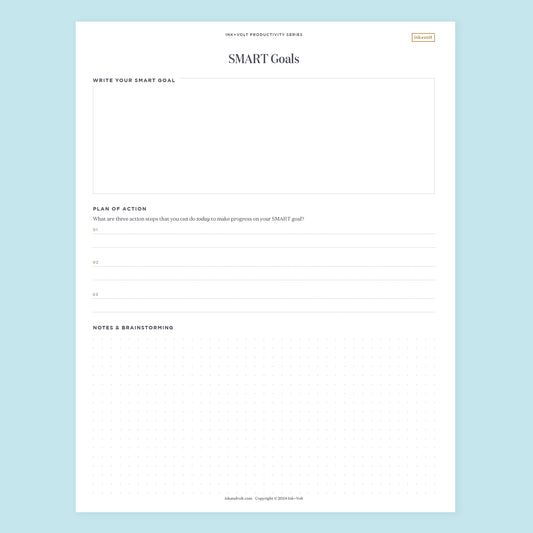 Ink+Volt SMART Goals Digital Worksheet