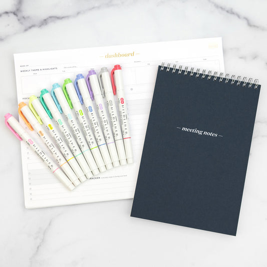 Dashboard + Meeting Notes + Mildliners - Productivity Bundle