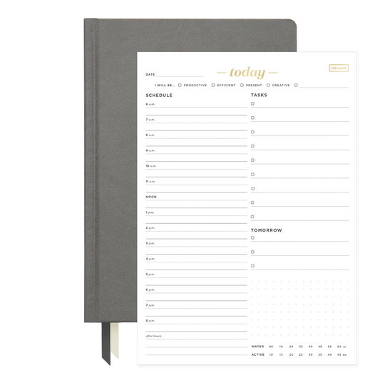 2024 Goal Planner & Today Organizer Pad Bundle charcoal