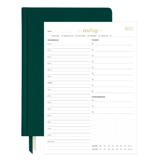 August-July Goal Planner & Today Organizer Pad Bundle spruce