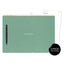 Green dashboard planner with a pen on a white background